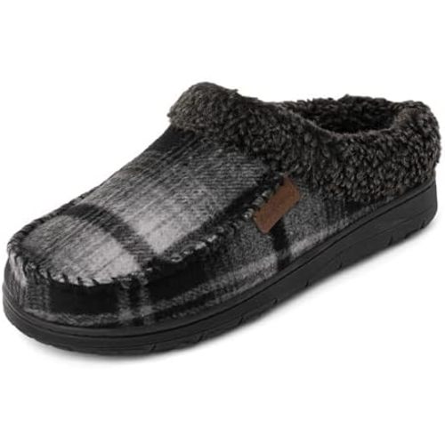 Dearfoams Men’s Brendan Indoor/Outdoor Breathable Memory Foam Clog House Shoe with Wide Widths Slipper