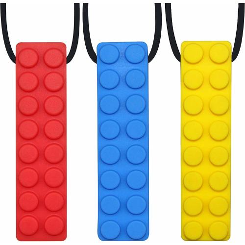 Baby Chewing Teething Toys, Silicone Baby Chewy for Kids, Soothing Babies Teething Relief Sore Gums, Chewy Tube with Rectangle Shape Teether Set for Infant-3 Packs Random Colors