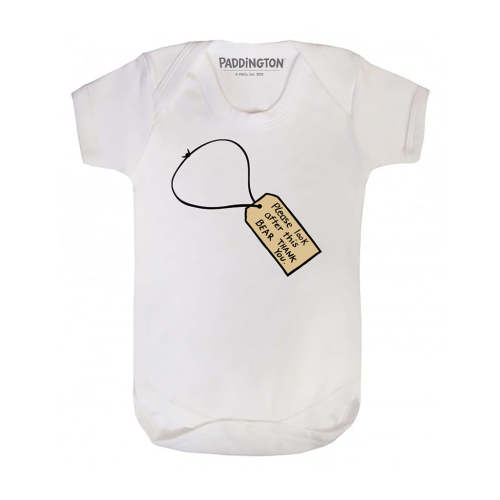 Classic Paddington Short Sleeve Baby Bodysuit (Luggage Tag)