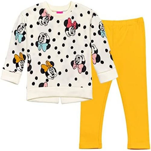 Disney Minnie Mouse Fleece Sweatshirt and Leggings Outfit Set Infant to Big Kid Sizes (12 Months - 14-16)