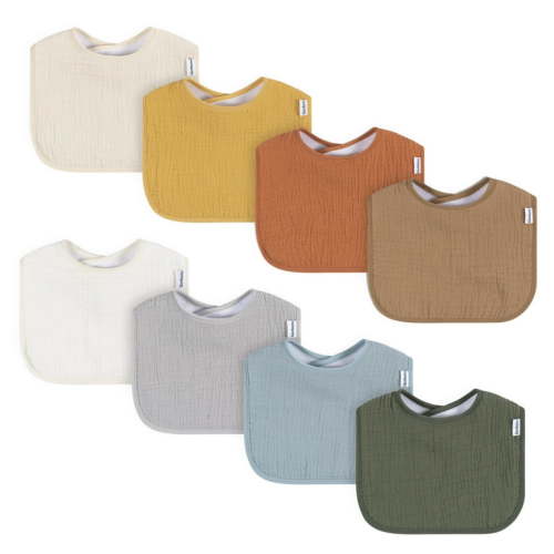 Gerber Baby Neutral Muslin Drooling Bibs, 8-Pack, One Size