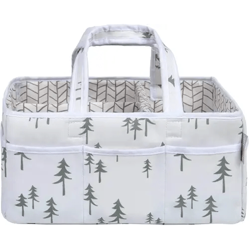 Trend Lab Mountain Baby Storage Caddy for Diaper Changing and Organizer for Newborn Essentials, 12 in x 6 in x 8 in (103742)