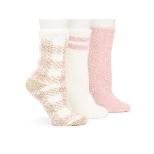 Cozy Lounge Pattern Women's Crew Socks - 3pk