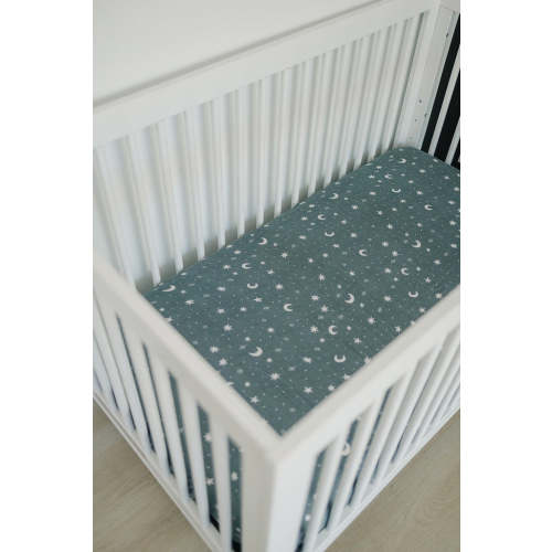 Night Sky Muslin Crib Sheet | 100% Cotton | Baby Essentials