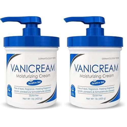 Vanicream Moisturizing Skin Cream with Pump Dispenser - 16 fl oz (1 lb) - Moisturizer Formulated Without Common Irritants for Those with Sensitive Skin (Pack of 2)