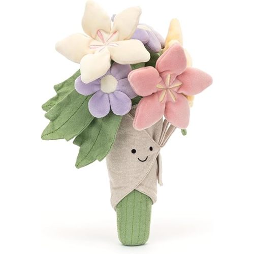Jellycat Amuseables Bouquet of Flowers Stuffed Toy, 12 inches - Plant & Flower Plush - Fun Décor & Gift