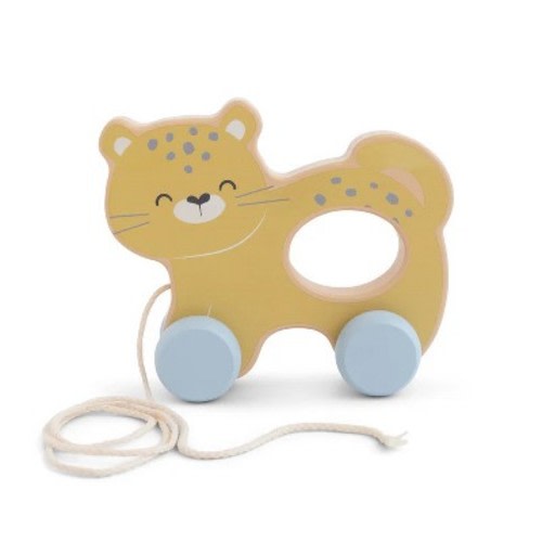 SARO Pull Along Cheetah: Toddler Activity Toy for Early Walking, Balance & Sensory Development - Educational Toy for Gross Motor Skill Enhancement