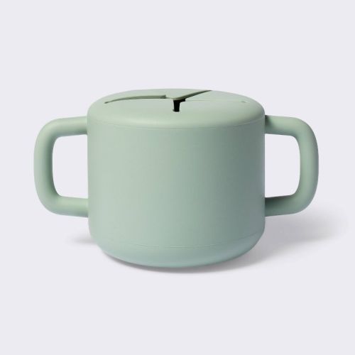 Silicone Snack Cup With Lid - Green - Cloud Island™