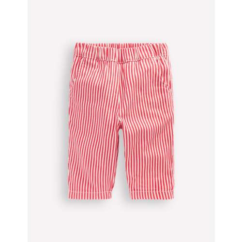 Cotton Pull-on Trousers-Red Stripe