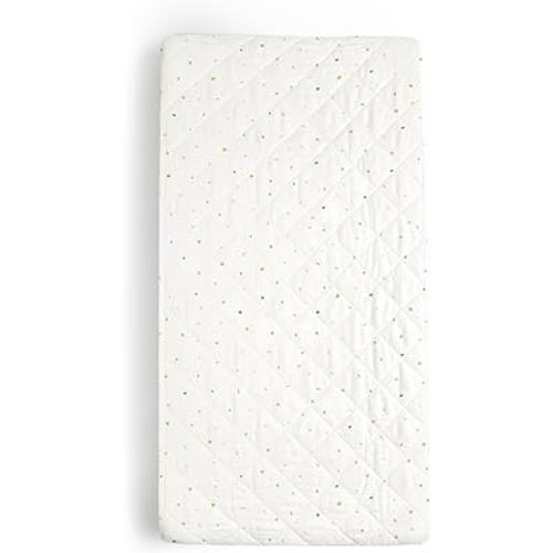 Makemake Organics Organic Changing Pad Cover GOTS Certified Organic Cotton Changing Table Cover Non Toxic Quilted Ultra Soft Girls Boys Neutral Nursery (16"x33", Dotty)
