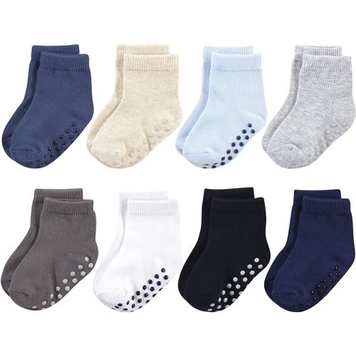 Touched by Nature Unisex Baby Organic Cotton Socks with Non-Skid Gripper for Fall Resistance