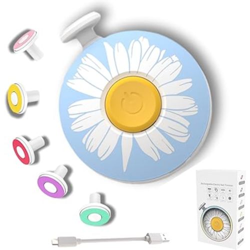 Electric Baby Nail Clippers Grinder Trimmer,Nail File for Newborns & Infants, USB Rechargeable, Silent Operation,6 Replacement Heads for Safe & Easy Trimming(Blue)