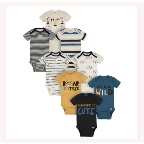8-Pack Baby Boys Tiger Onesies® Brand Bodysuits – Gerber Childrenswear