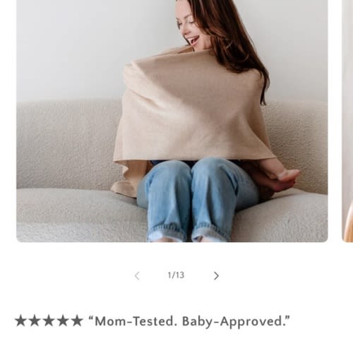 NWOT - The Nestling Baby Nursing Cover Apricot- Maternity - One Size