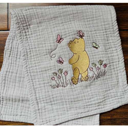 Snuggle Time Winnie the Pooh Embroidered Burp Cloth - Etsy