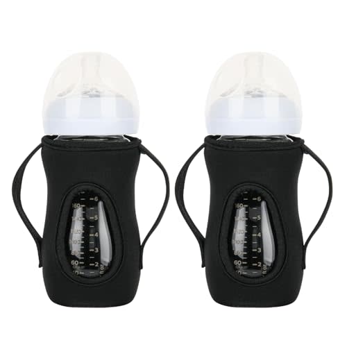 Beautyflier 2PCS Sleeve Covers for 8 oz Philips Avent Glass Natural Baby Bottle, Reusable Insulator, 3.3mm Thicken Heat and Cold Retention Baby Bottle Sleeve, Non Slip Grip, Sleeve Only