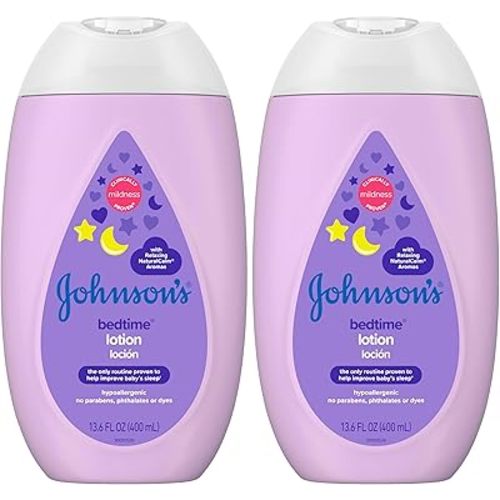 Johnson's Baby Bedtime Lotion with Natural Calm Essences Hypoallergenic & Paraben Free, 13.6 Fluid Ounce (Pack of 2)