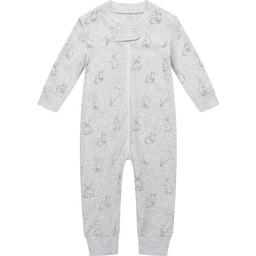 Owlivia Organic Cotton Baby Boy Girl Zip up Sleep 'N Play Pjs, Footless, Long Sleeve