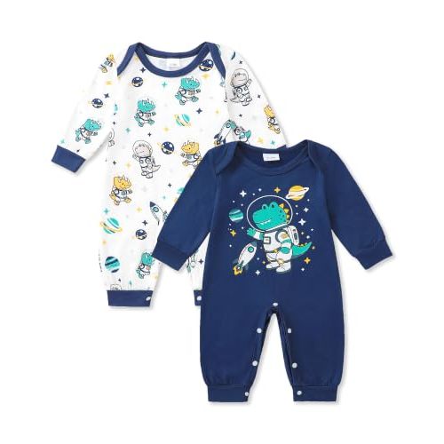 NZRVAWS Newborn Baby Boy Clothes Infant Romper 2-Pack outfit Cute Pattern Essential Short Sleeve Summer Spring Clothing 0-24M