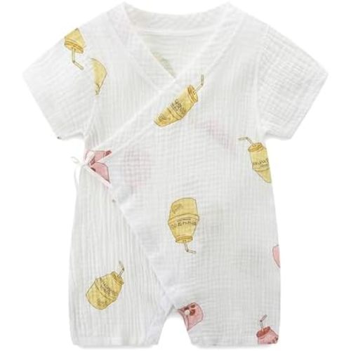 Baby Kimono Romper, Traditional Korean Print, 100% Cotton