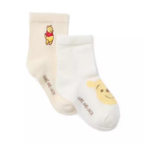 Baby Pale Yellow Winnie The Pooh And Jet Ivory Disney Winnie The Pooh Baby Sock 2-Pack by Janie and Jack
