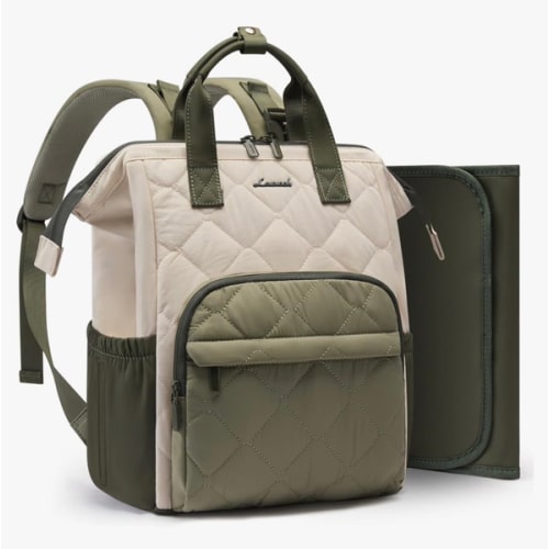 LOVEVOOK Small Diaper Bag Backpack, Mini Baby Bag for Girl Boy with Changing Pad, Diaper Backpack for Mom Dad with Stroller Buckles