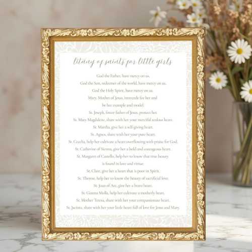Litany for Girls, Girl Nursery, Catholic Baby Shower Gift, Catholic Baby Art, Catholic Nursery, First Communion Gift