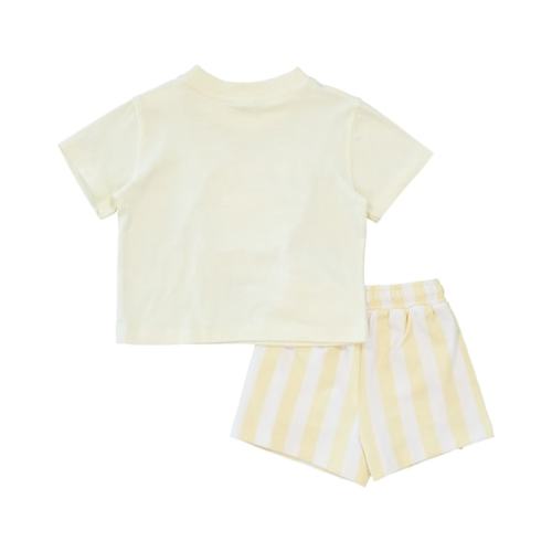 Cream Baby Print Tee And Stripe Shorts Set | Best&Less™ Online