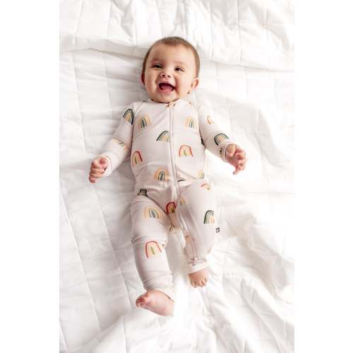 Zippered Romper in Retro Rainbow