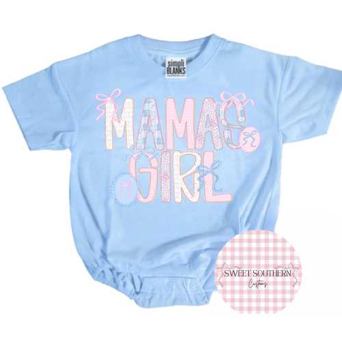 Mamas Girl Bubble Romper, spring floral Baby Outfit