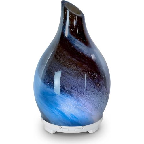 Essential Oil Diffuser Aromatherapy Diffuser- 120ml Art Glass Ultrasonic Cool Mist Scent Aroma Oil Diffuser with Auto Shut-Off Protection & 7 Colors Night Light for Home Office Decor&Gift (Starry Sky)