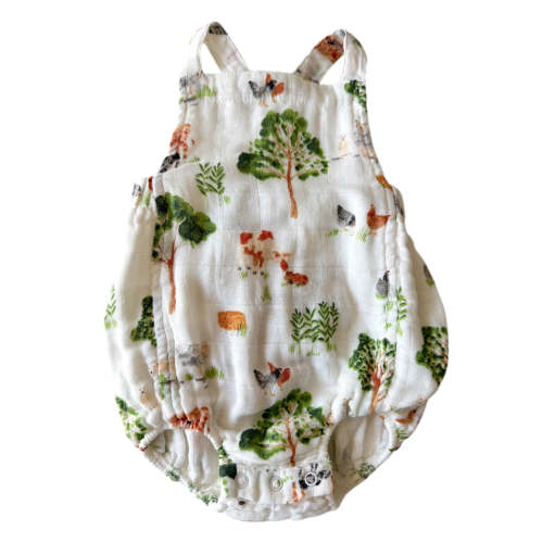 Retro Sunsuit, Farm Friends