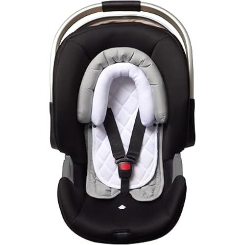 Pro Goleem Infant Car Seat Insert, Babybody Support for Toddler, Soft Minky Preemie Car Seat Insert, 2-in-1 Reversible, Perfect for Carseats, Strollers, Swings, White and Grey