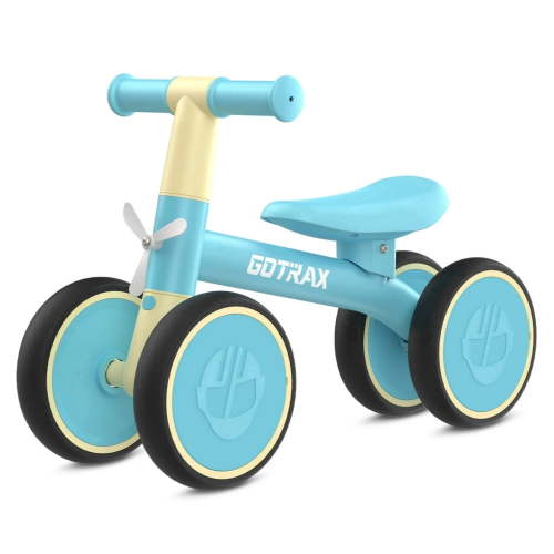 Gotrax BA1 4 Wheels Ride-On Toy for Toddlers Ages 1-2, 7" Silent Wheels Baby Balance Bike, Indoor and Outdoor Use,Blue