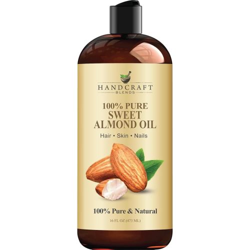 Handcraft Blends Sweet Almond Oil | 100% Pure and Natural | Bath & Body Oil | Premium Grade Carrier Oil | Skin | Hair | Body | Massage | Hexane-Free | 16 Fl Oz
