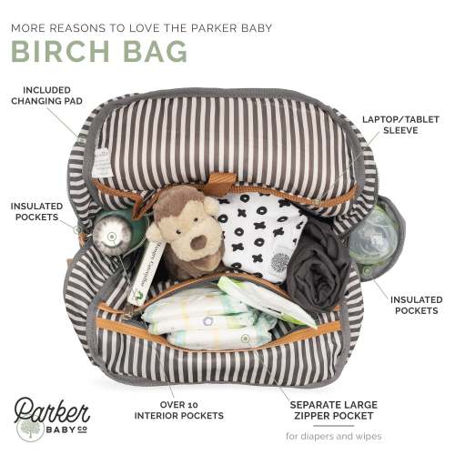 Diaper Backpack | Birch Bag - Cream | Parker Baby Co.