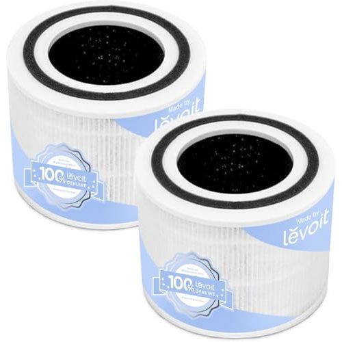 Levoit Core 300-P Air Purifier Genuine Replacement Filter, Core300S-P Filter, AHAM VERIFIDE, Supports HEPA Sleep Mode, High-Efficiency Activated Carbon, Removes Smoke Odor, Allergens,Core 300-RF,2Pack