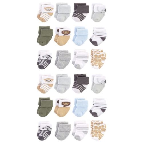 Hudson Baby Cotton Rich Baby Terry Socks 24-Pack
