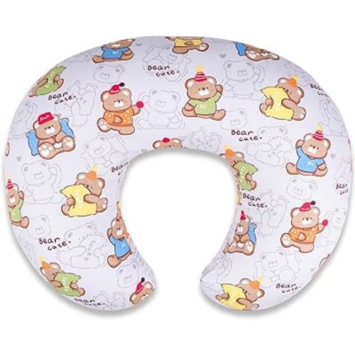 Baby Nursing Pillow for Breastfeeding, Adjustable Breastfeeding Pillow for Bottle Feeding, Nursing Support Pillow for Mom and Baby Healthier Nursing, Removable Cover- Cute Bear