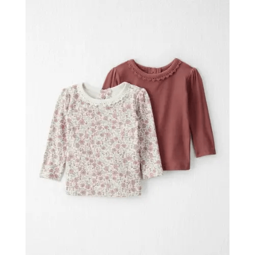 Baby Girl 2-Pack Organic Cotton Ribbed Tees - Little Planet | Carter's
