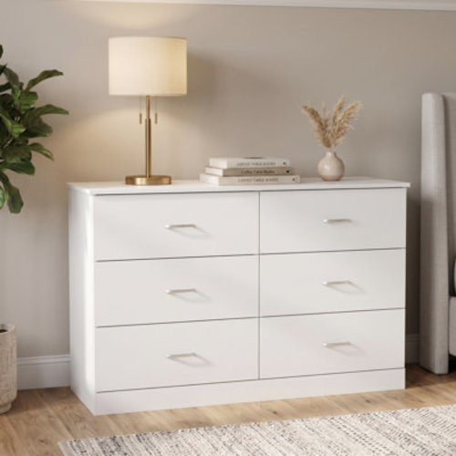 Wade Logan® Allyannah 47" W 6-Drawer Double Dresser with Interlocking Drawers & Reviews | Wayfair