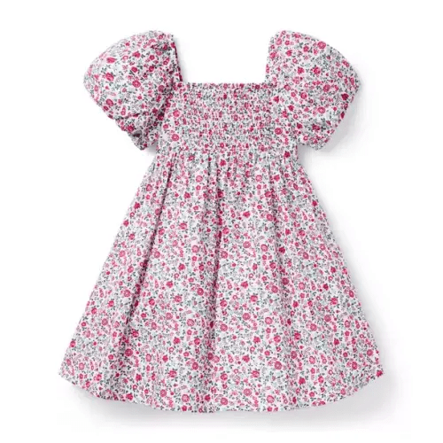 Girl Jet Ivory Ditsy Floral Ditsy Floral Puff Sleeve Dress by Janie and Jack