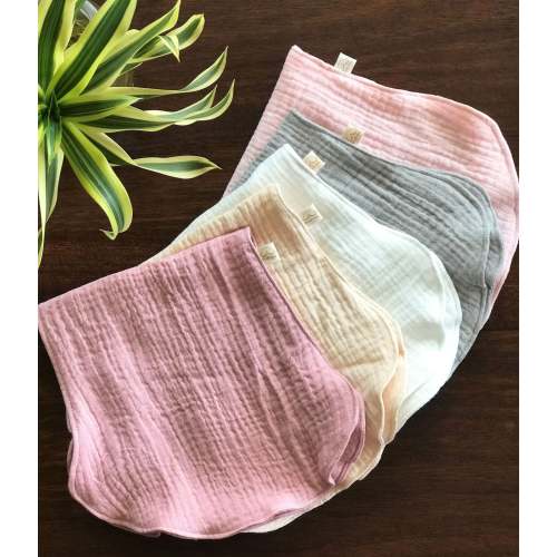 Set of 5 Girls Burp Cloths - Organic Cotton Double Gauze
