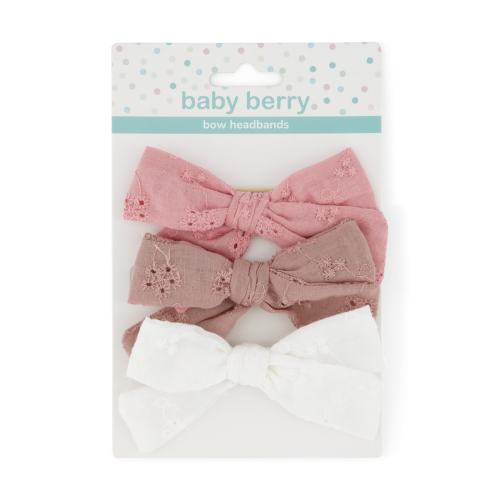 Multi Colour Baby Broderie Bows 3 Pack | Best&Less™ Online
