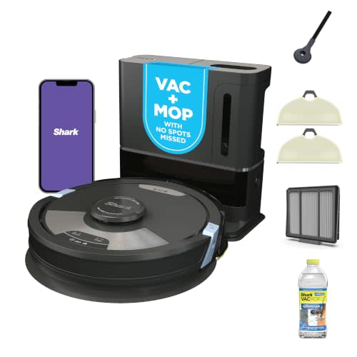SharkMatrix Plus 2-in-1 Robot Vacuum & Mop, Black/Brass, AV2610WA | Sonic Mopping, Matrix Clean, CleanEdge, HEPA 60-Day Self-Empty Base, 360° LiDAR Mapping, Self-Cleaning Brushroll, Wi-Fi