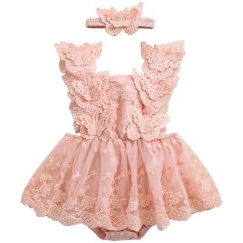 Newborn Baby Girl Romper Dress Infant Sleeveless Lace Floral Romper Bodysuit Baby Girl Summer Clothes Outfits