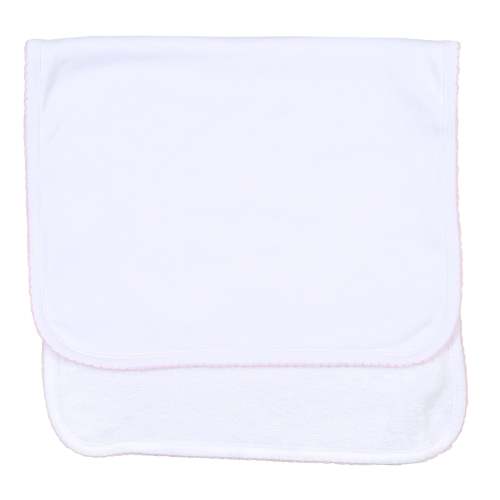 Magnolia Baby: Solid Essentials White Pink Burp Cloth