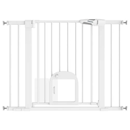 Stylish Baby Gate with Adjustable Acrylic Pet Door | Babelio T7