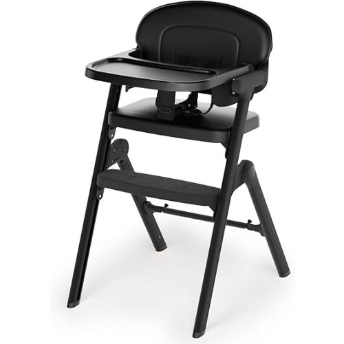 High Chairs for Babies and Toddlers, Baby High Chair Adjustable Height, Dining Chair with Removable Tray, Ergonomic Toddler Feeding Seat, Sturdy & Durable Construction, Black