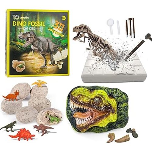 Dinosaur Fossil Digging Kit for Kids, Eggs Excavation Dig Kit, Toys for Kids 5-7 8-12, Great Birthday for Boys and Girls